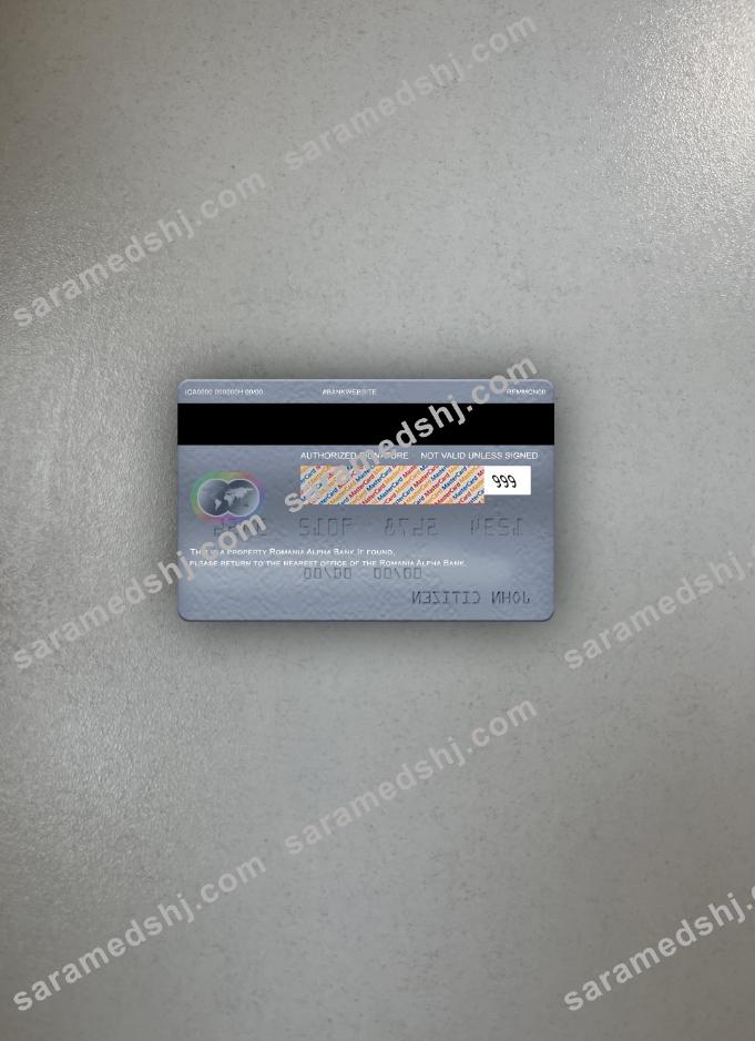 Romania Alpha Bank mastercard photolook back